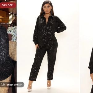 Sequin pant set